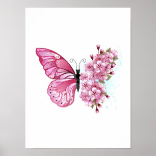 Affiche Flower Butterfly
