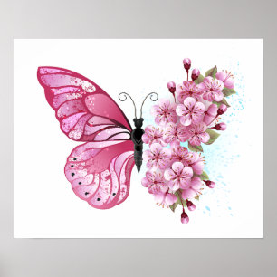 Affiche Flower Butterfly