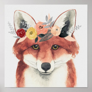 Affiche Flower Crown Forester Fox