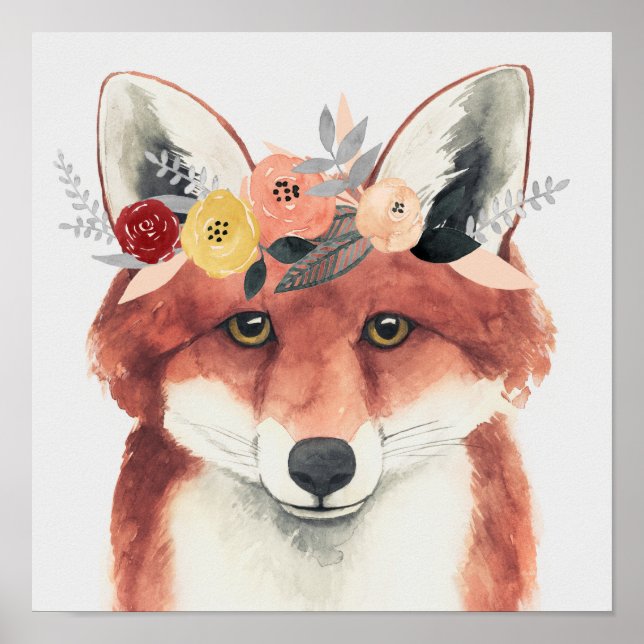 Affiche Flower Crown Forester Fox (Devant)