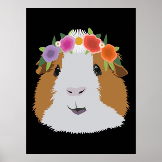 Affiche Flower Crown Guinea Pig (Devant)