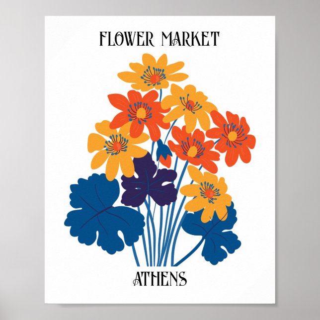 Affiche Flower Market Editable Athènes (Devant)
