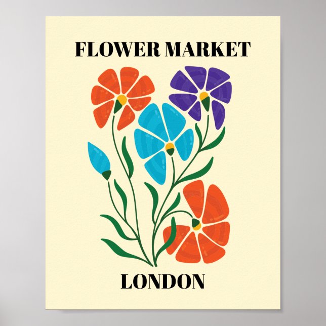 Affiche Flower Market Editable Londres (Devant)