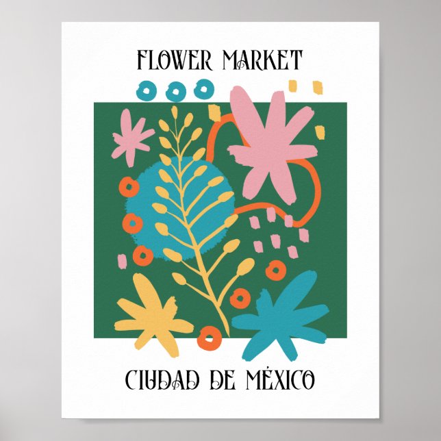 Affiche Flower Market Editable Mexico City (Devant)