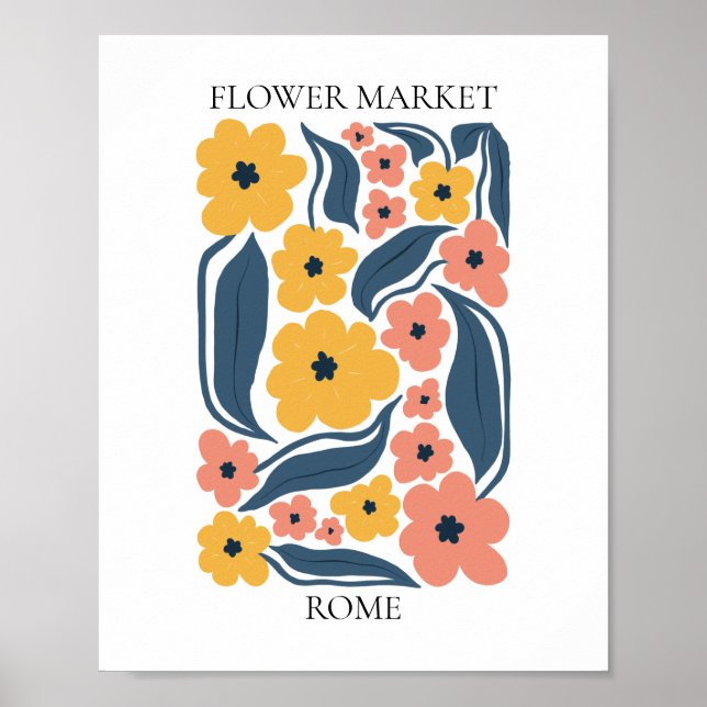 Affiche Flower Market Editable Rome (Devant)