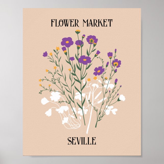 Affiche Flower Market Editable Seville (Devant)