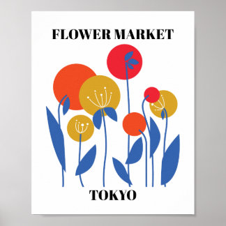 Affiche Flower Market Editable Tokyo