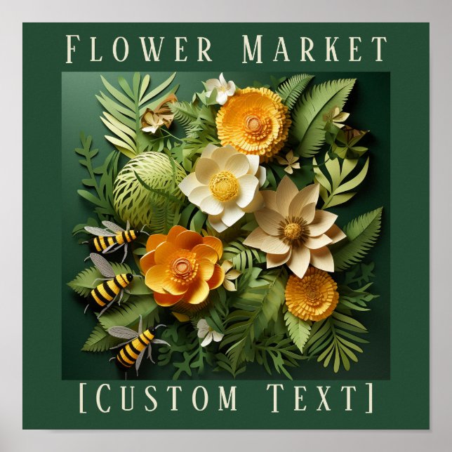 Affiche Flower Market Series - Vert (Devant)
