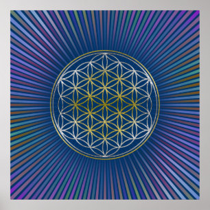 Affiche FLOWER OF LIFE / Blume des Lebens - BiColor