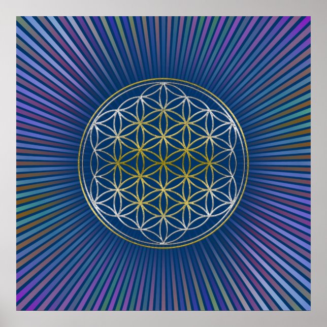Affiche FLOWER OF LIFE / Blume des Lebens - BiColor (Devant)