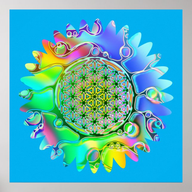 Affiche Flower Of Life - Geometric Blossom 5 (Devant)