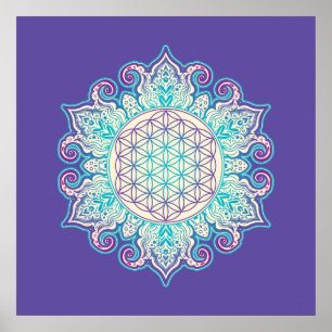 Affiche Flower Of Life - Indian Mandala 2
