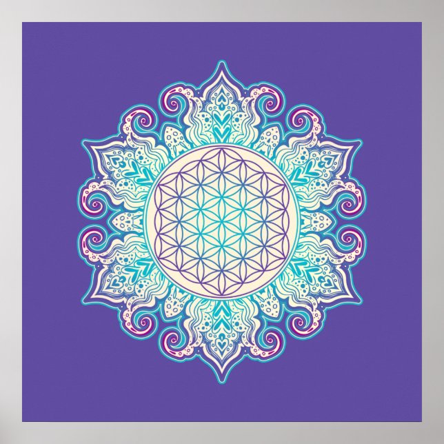 Affiche Flower Of Life - Indian Mandala 2 (Devant)