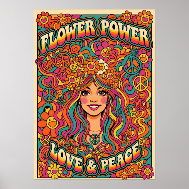 Affiche Flower Power V03 (Devant)