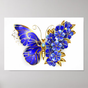 Affiche Flower Sapphire Butterfly
