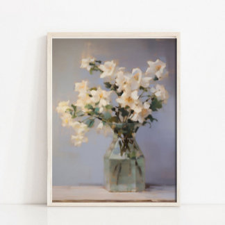 Affiche Flower Vase Still Life Painting, Neutral Still Lif