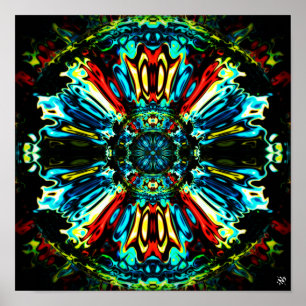 Affiche Flower X v1.1 - coloré motif pareidolia