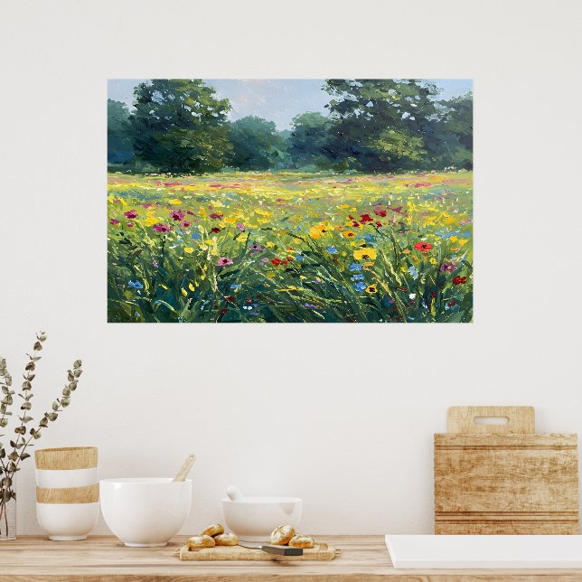 Affiche Flowered field (Cuisine)
