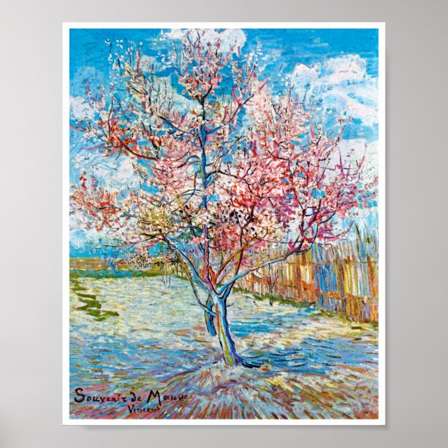 Affiche Flowering Peach Tree, Van Gogh (Devant)