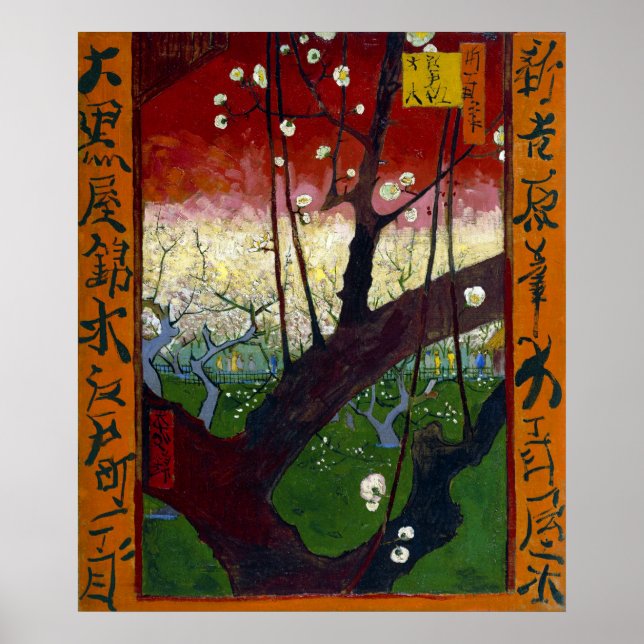 Affiche Flowering Plum Tree (after Hiroshige) Van Gogh (Devant)