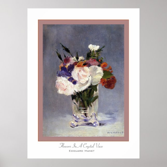 Affiche Flowers In A Crystal Vase ~ Edouard Manet (Devant)