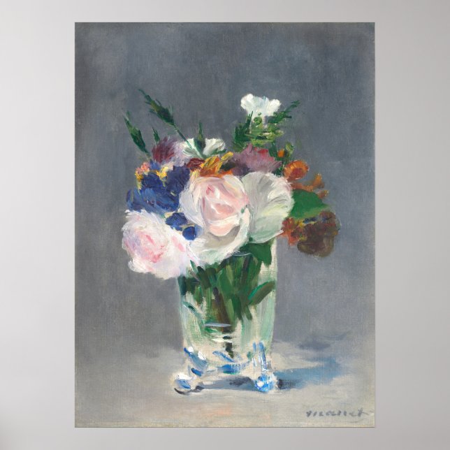 Affiche Flowers in a Crystal Vase - Edouard Manet Fine Art (Devant)