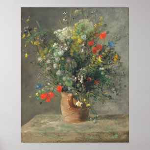 Affiche Flowers in a Vase - Auguste Renoir Fine Art