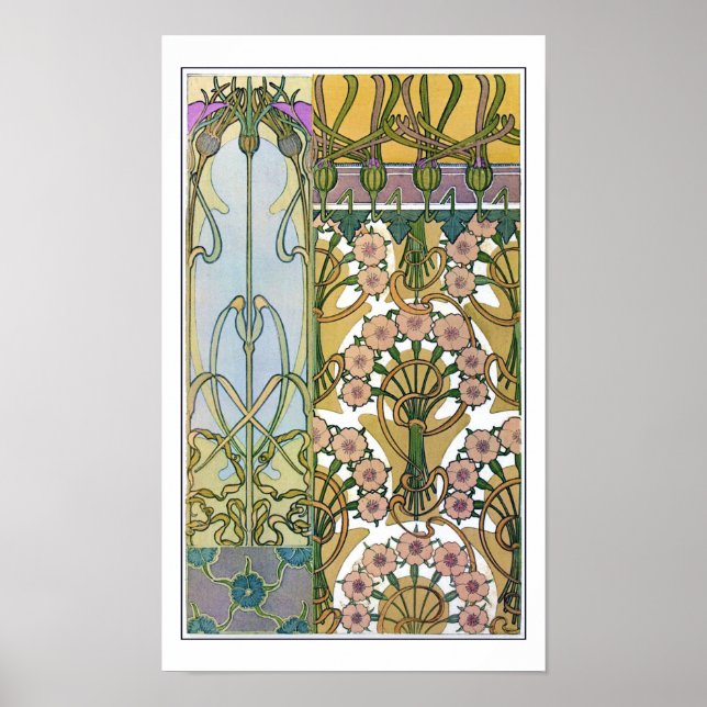 Affiche Flowers of Art Nouveau Style, Mucha (Devant)