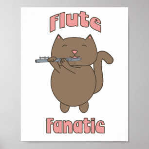 Affiche Fluate Fanatique Chat Cute