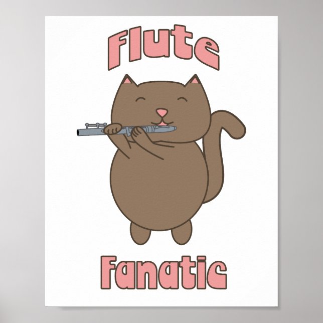 Affiche Fluate Fanatique Chat Cute (Devant)