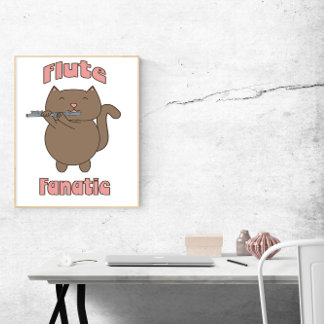 Affiche Fluate Fanatique Chat Cute