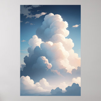 Affiche Fluffy Cloudscape magnifique