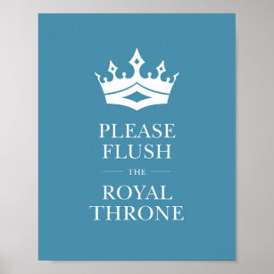 Affiche Flush Bleu Le Trône Royal Sympathique Panneau Sall