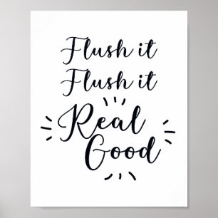 Affiche Flush it Flush it Bathroom Sign