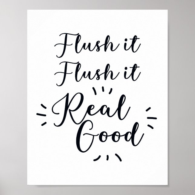 Affiche Flush it Flush it Bathroom Sign (Devant)