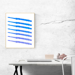 Affiche Flutes Blue Ombre