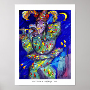 Affiche FLUTISTE EN BLEU / Nuit de Carnaval Vénitien