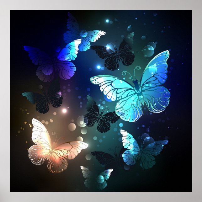 Affiche Fluttering Night Butterfly (Devant)