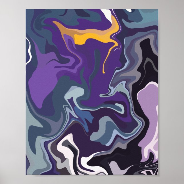 Affiche Flux Abstrait de couleurs (Devant)