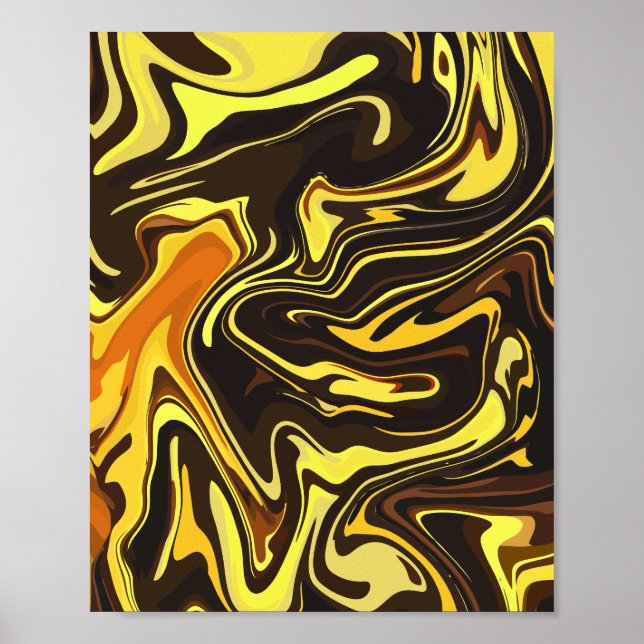 Affiche Flux Abstrait de Tons Chauds (Devant)