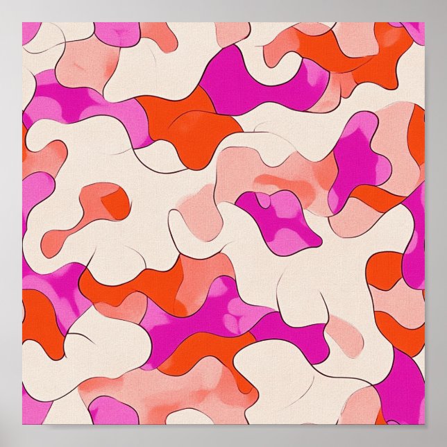 Affiche Flux Abstrait dynamique (Devant)