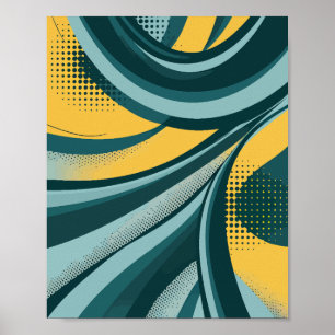 Affiche Flux Abstrait dynamique avec des vibrations rétro