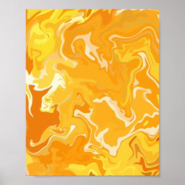 Affiche Flux Abstrait Orange Vibrant (Devant)