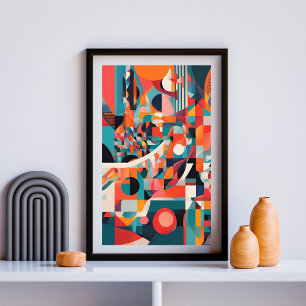Affiche Flux chromatique de géométrie