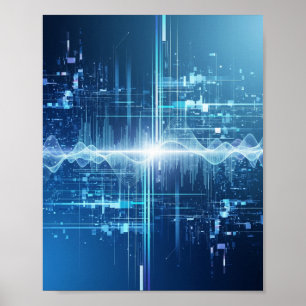 Affiche Flux de données numériques - Tech Wall Art