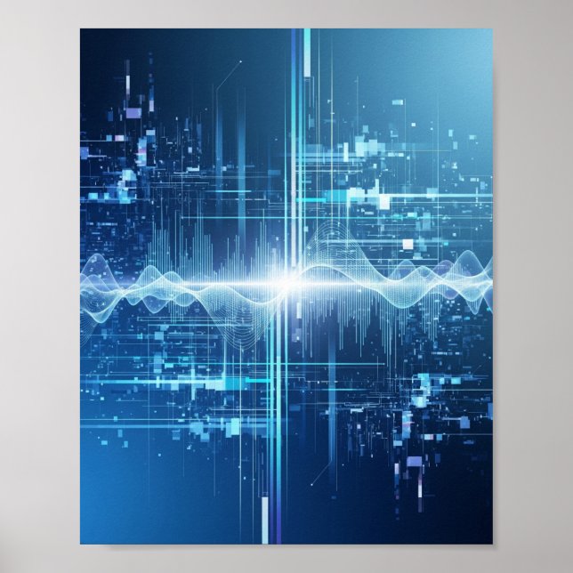 Affiche Flux de données numériques - Tech Wall Art (Devant)