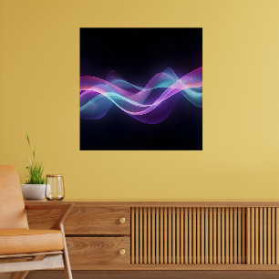 Affiche Flux de néon - Futurisme Abstrait Wave Art
