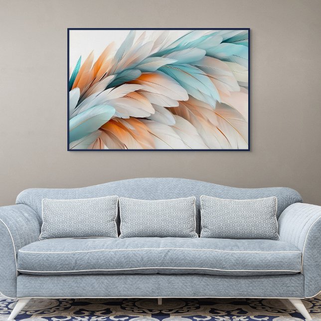 Affiche Flux de plume abstrait – Élégance douce (Abstract Feather Flow – Soft Elegance)
