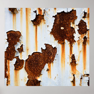 Affiche Flux de rouille blanche corrompu