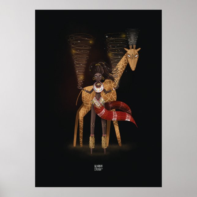 Affiche FLUX DE VENT GIRAFFE par Alexandra Dikaia (Devant)